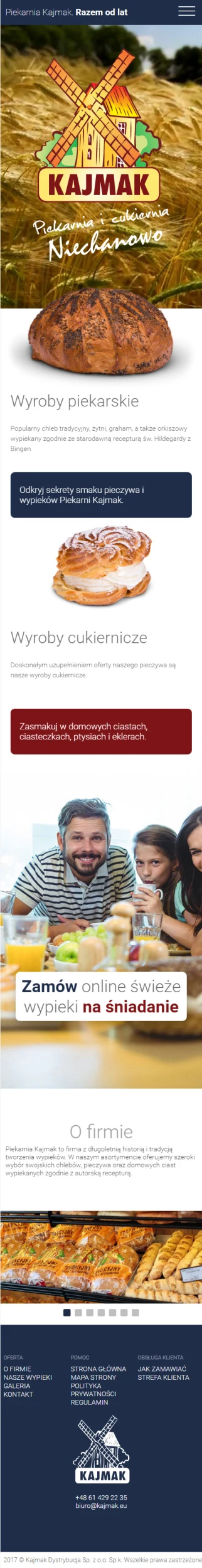 piekarniakajmak.eu – wersja na telefon