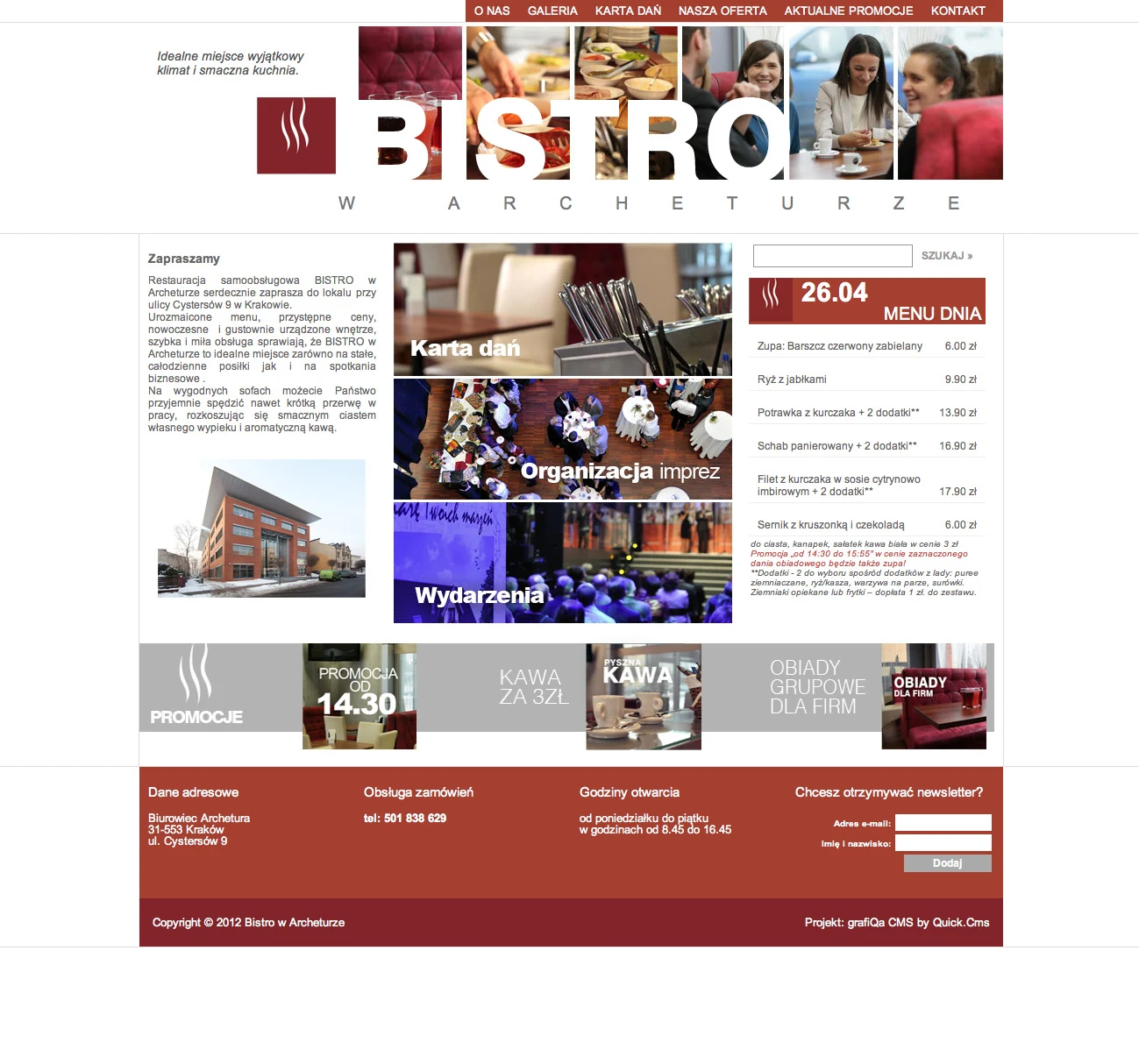 bistrowarcheturze.pl – wersja na komputer