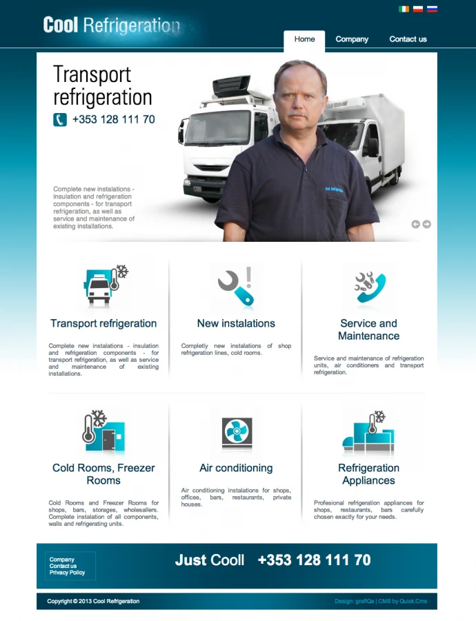 Coolrefrigeration.ie – wersja na komputer