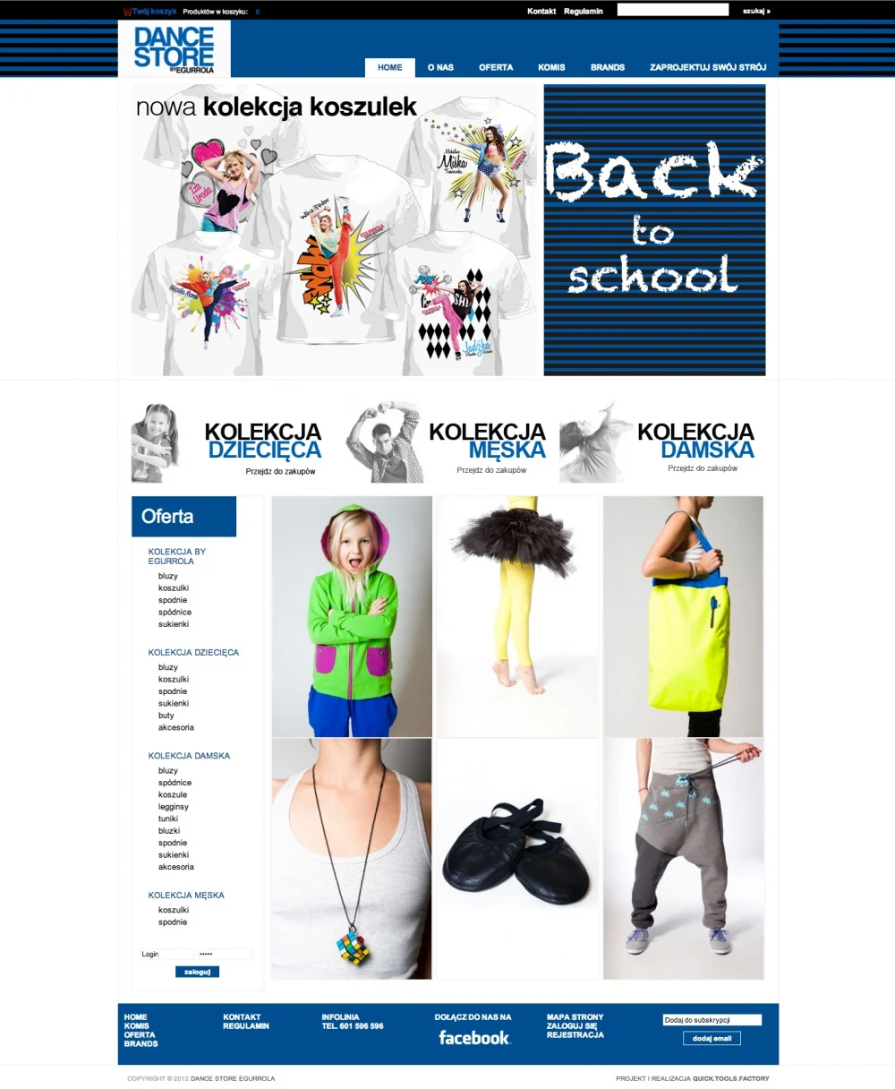 DanceStore.qtf.com.pl – wersja na komputer