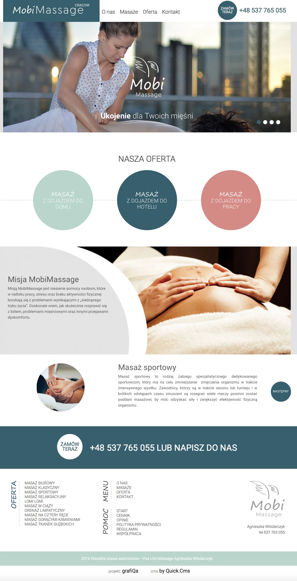 mobimassage.pl – wersja na komputer