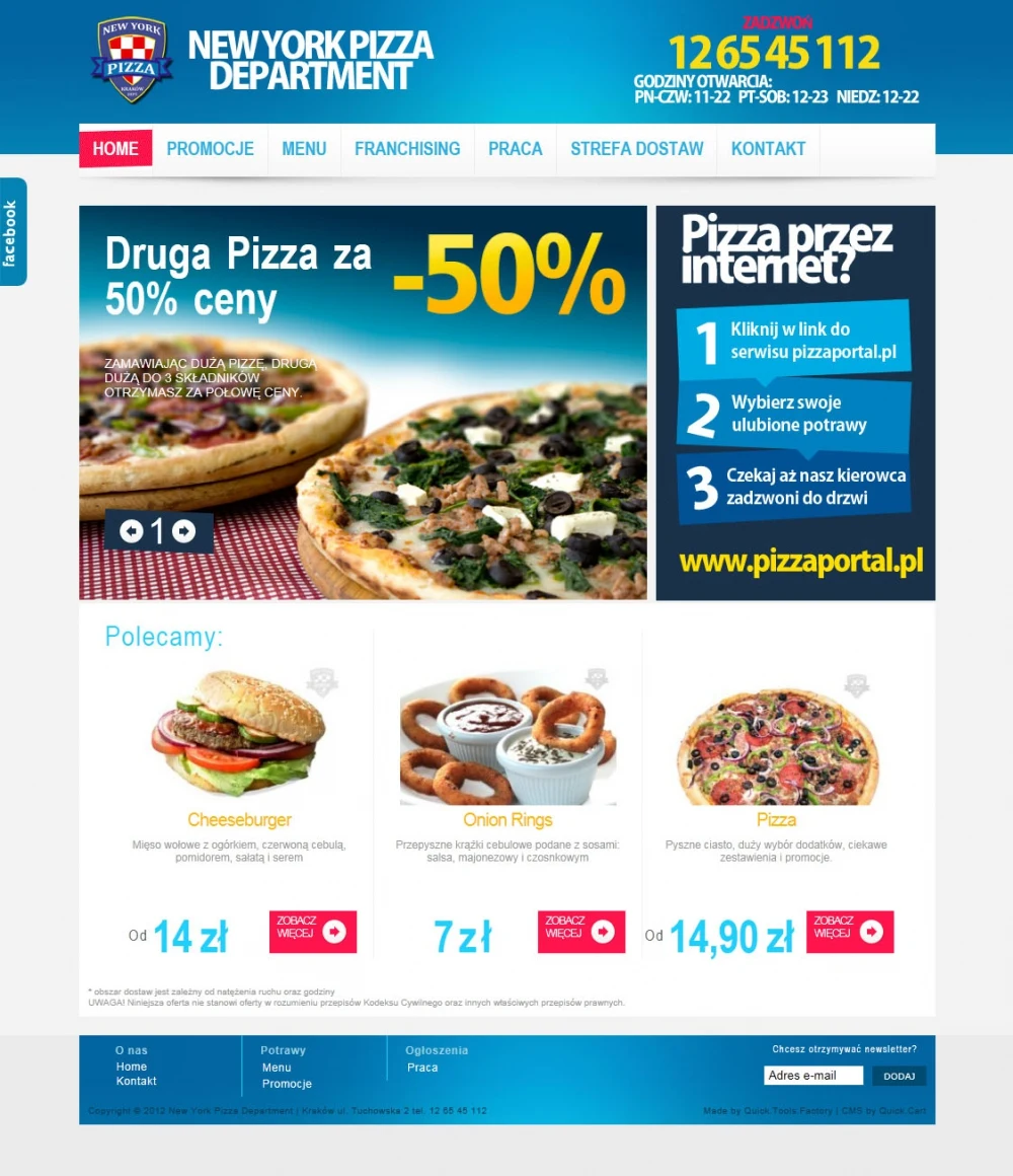 NYPDpizza.pl – wersja na komputer