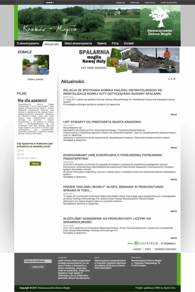 ZielonaMogila.pl – wersja na komputer